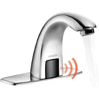 Vevor berührungsloser Waschtischhahn (verchromtes Silber) Badezimmer, automatische Waschtischarmatur Spültischarmatur, batteriebetriebener Wasserhahn mit einstellbarer Temperatur, Sensorhahn