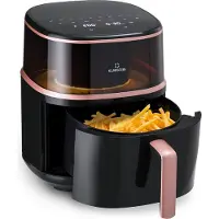 Klarstein Heißluftfriteuse, XL Air Fryer zum Frittieren, Friteuse mit Dampffunktion, Temperaturwahl und 16 Programme, Airfryer zum Luftfritieren, Heißluftfriteuse ohne Öl 1500 W, 7,5 Liter
