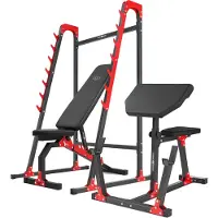 Marbo-sport Marbo Sport Set MH10 | beidseitig verstellbare Hantelbank MH-L114 + Langhantelständer MH-S204 + Scott-Bank MH-L105