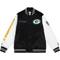 Mitchell & ness NFL Team Origins Satin Jacket Green Bay Packers black/white M