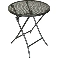 Degamo Gartentisch Bistrotisch Klapptisch MOCCA 60cm rund, Stahl + Streckmetall eisengrau, klappbar