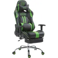 TPFLiving Racing Bürostuhl Limitless-2 Kunstleder mit Fußablage schwarz/grün