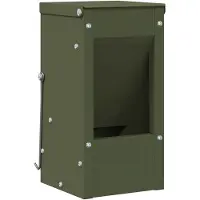 vidaXL Kaninchenfütterer Olivgrün 12,5 x 12,5 x 25 cm 1,5 kg