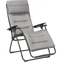 Lafuma Relaxsessel Futura, Be Comfort, klappbarer Gartenstuhl, verstellbar, 117 x 83 x 70 cm, Stahl / Polyester / PVC, grau
