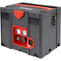 Stier Systainer Kompressor SKT 160-8-6, ölfrei, 1.100 W Motorleistung, SysMaster, kombinierbar mit Systainern, Druckluft, Mobiler Kompressor, 70 l/min Füllleistung, 8 bar, Druckminderer, Manometer