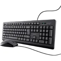 Trust Taro Kabelgebundenes Tastatur und Maus Set, Deutsches QWERTZ Layout, Leise Tasten und Maustasten, Spritzwassergeschützt, USB-Anschluss, für PC, Laptop, MacBook, Windows, macOS – Schwarz