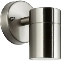 Brilliant silberner Außenwandstrahler JANDY | mit geeignetem Leuchtmittel dimmbar | 1x GU10 Fassung max. 20 Watt | Metall/Glas | IP44