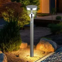 Globo LED Solar Steckleuchte, Edelstahl, Bewegungsmelder, H 95 cm