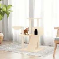 vidaXL "2026 Promotion" Kratzbaum mit Sisal-Kratzsäulen Creme 82 cm - Kratzbäume CC1962