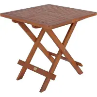 DELUKE Gartentisch TOBI klappbar - Akazie, Braun, 50x50x50cm | Garten Klapptisch Beistelltisch Wetterfest Outdoor Tisch