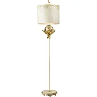 Flambeau Elstead Trellis Stehleuchte E27 Kitt Patina und Blattsilber