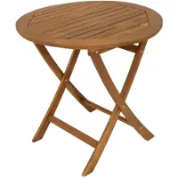Degamo Gartentisch Holztisch Bistrotisch Tisch 75cm rund Akazie braun geölt