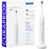 Curaprox Hydrosonic PRO elektrische Zahnbürste, Schallzahnbürste, 7 Putzstufen, 3 Aufsteckbürsten