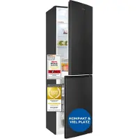 Exquisit Kühl-Gefrierkombination, Kühlschrank mit Gefrierfach, 247 Liter, Nofrost, 4-Sterne-Gefrierfach, 4 Ablagen, KGC5250-85-NF-040D inoxlook-az