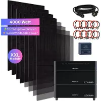 MyVoltaics 4000 Watt Balkonkraftwerk SET MIT SPEICHER Marstek Venus D 5,12 kWh & EcoTracker IR Smartmeter Stecker PV Solaranlage