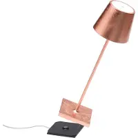 Zafferano LED-Akkuleuchte Poldina Pro Mini Blattkupfer