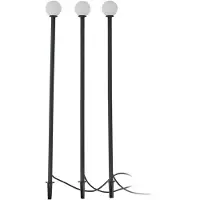 LINDBY LED-Solarleuchte Brindley, 3er-Set, schwarz, Glas