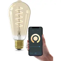 Calex Smart LED Glühbirne E27 Edison, warmweiß, dimmbar, WLAN mit Bluetooth Gateway, App- & Sprachsteuerung