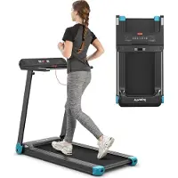Costway Elektrisches Laufband App-kontrolliert | Bluetooth|3 Modi 12 voreingestellte Programme | LED Display | 0-12km/h | klappbar | bis 90kg belastbar | inkl. Sicherheitsschlüssel