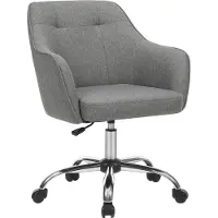 Songmics Bürostuhl, Komfortabler Bürostuhl, Höhenverstellbarer Computerstuhl, Belastbarkeit 120 kg, Stahlrahmen, Faux Leinen, Atmungsaktiv,