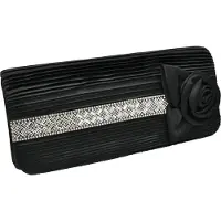 Steuer Modeschmuck Abendtasche Metall 25,0cm schwarz Glasstein weiß 445000019