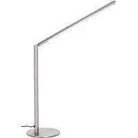 Nowa Tischleuchte Metall Nickel matt, Metall Nickel matt, Kabel PVC, dimmbar, BxH: 400x400mm, AL: 155mm, inkl. LED 6.5W 230V, 500lm Output, 3000K