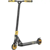 Star Scooter Freestyle Aluminium Jump Stunt Scooter ab 7 - 8 Jahre | 110mm Professional Trick Roller | Schwarz Gold