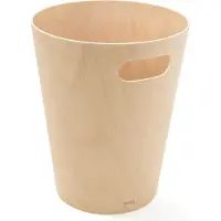 Umbra Woodrow Abfalleimer, Mülleimer, Kosmetikeimer, Badeimer, Papierkorb, Holz, Natur, 7,5 L, 082780-390