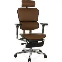 Hjh OFFICE Luxus Chefsessel ERGOHUMAN PLUS LEGPRO GEN2 Ergonomischer Bürostuhl mit Armlehnen (höhenverstellbar) Leder Drehstuhl für Büro, Zuhause