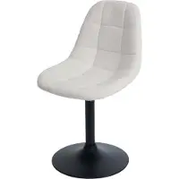 Chefgastro Esszimmerstuhl | HxBxT 83x47x43cm | Sitzhöhe 47cm | Stahl Stoff/Textil Bouclé | Creme | Küchenstuhl Stuhl Drehstuhl