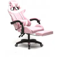 Vdd Gaming Stuhl Cyclone mit Fußstütze - Bürostuhl - Racing Gaming Stuhl - Pink Weiß
