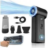 OKWISH Handstaubsauger, Hochleistungs-Turbofan Staub- und Saugergerät, Hochgeschwindigkeits-Aufblasung & Saugfunktion, 8000 mAh Akku, Ideal für Auto, Werkstatt & Haushalt, Schwarz