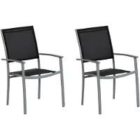 Merxx Gartensessel Milano schwarz 2er Set - Aluminium/Textil