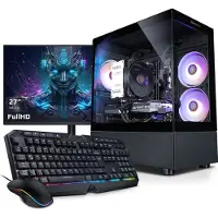 Kiebel.de PC Set Gaming mit 27 Zoll TFT Total V AMD Ryzen 5 5500, 32GB DDR4, NVIDIA RTX 5060 8 GB, 2TB SSD, WLAN, Windows 11, Komplettsystem Gaming