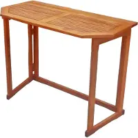 DELUKE Balkontisch ORLAND - Eukalyptus, Natur, 100x50x75cm | Gartentisch Balkon-Tisch Kleiner Tisch Terrassentisch Verandatisch