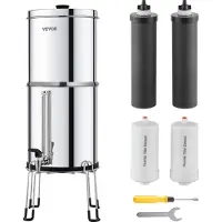 Vevor Schwerkraft Wasserfiltersystem Edelstahl Arbeitsplattensystem 7+7,5L Wasserfiltrationssystem