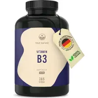 True Nature Vitamin B3 - 365 Kapseln - Hochdosiertes Nicotinamid - Vegan - (365 Tage Vorrat) -
