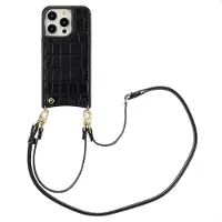 Selencia Apple iPhone 15 Pro Hülle - Kunstleder - - Backcover/Hülle mit Band/Hard Case - Schwarz