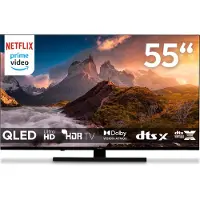 Medion 138,8 cm (55 Zoll) QLED Fernseher (Smart TV, 4K, Dolby Vision HDR, Prime Video, Disney+, Dolby Atmos, DTS X, kompatibel mit Google TV, PVR, Bluetooth, MD 855700)
