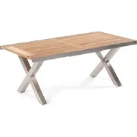 SonnenPartner Spectra Gartentisch ausziehbar 190/250x100 cm Edelstahl/Old Teak