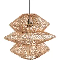 Beliani Hängelampe Naturfarben aus Rattan Boho Stil Modern Hängeleuchte für Esstisch Esszimmer Wohnzimmer Schlafzimmer
