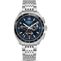Swiss Military Hanowa Herrenuhr Quarzuhr silber / blau onesize Herren 41 SMWGI0003302, SMWGI0003303