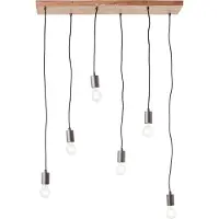 Brilliant Rustik Pendelleuchte 6flg schwarz/holzfarbend schwarz/holzfarbend 99542/76