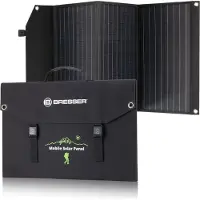 Bresser Solar-Ladegerät 90W faltbar mit 3 USB-A QC3.0 DC-Anschluss Adapter Outdoor Camping Reise