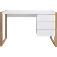 Miliboo - Design-Schreibtisch 3 Schubladen weiß matt ARMEL