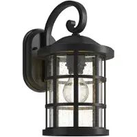 LINDBY Außenwandlampe Ankea, schwarz, Höhe 37 cm, IP23, E27