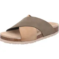 Rohde Damen Pantolette Leder Kork Fußbett gekreuzte Riemen Elba 1713, Größe:37 EU, Farbe:Grün