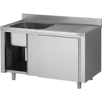 Saro Spülschrank mit Becken links 1400x700x850mm Türen und Aufkantung