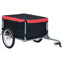 Prolenta Maison Exclusive - Fahrradanhänger Schwarz und Rot 65 kg