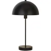 Licht-Erlebnisse Nachttischlampe Metall E14 rund Ø 25 cm 46,2 cm hoch Schwarz Nachttischleuchte